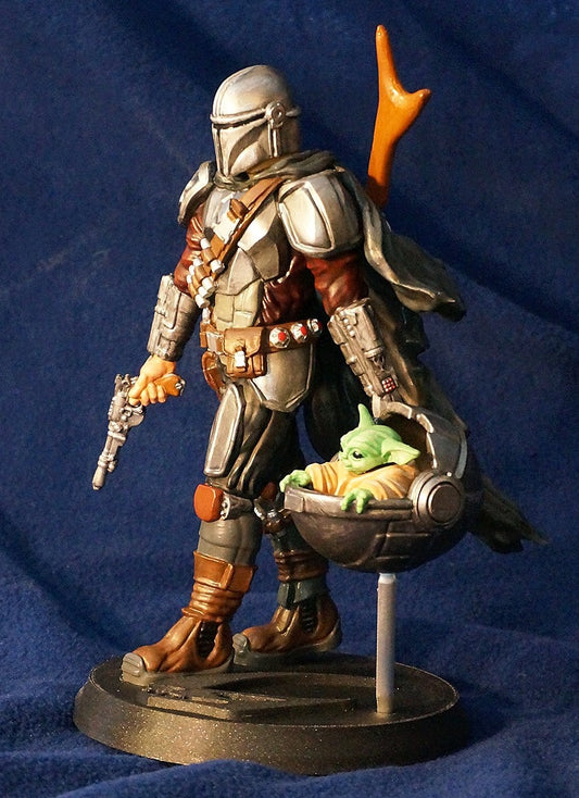 Mandalorian And Baby Yoda Star Wars Painted Figure 26 cm (Giant Size)