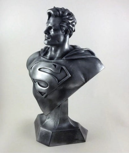 Superman Büste „Man of Steel“ Figur silberfarben lackiert 10 cm