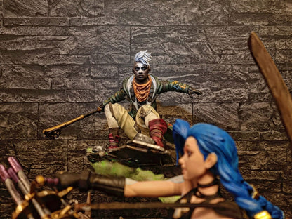 Arcane Jinx und Ekko Firelights Umstrittener Kampf 8K Diorama 30 CM (RIESIGE GRÖSSE)