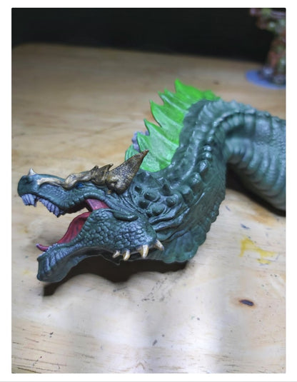 Riesiger chinesischer Drache 4K detaillierte bemalte Wand-Tisch-Büste