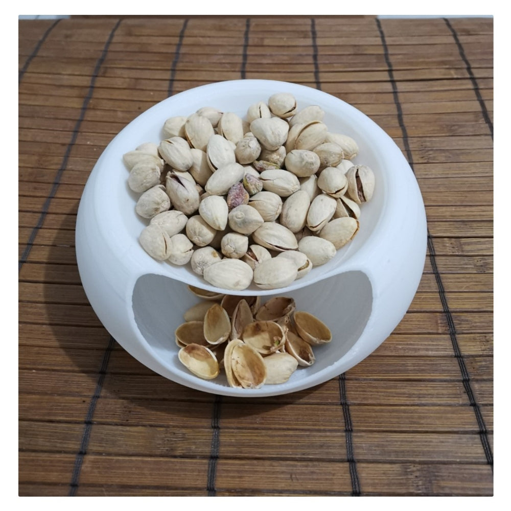 Snackteller mit Abfallbehälter für Kerne (Große Größe)