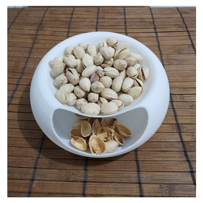 Snackteller mit Abfallbehälter für Kerne (Große Größe)