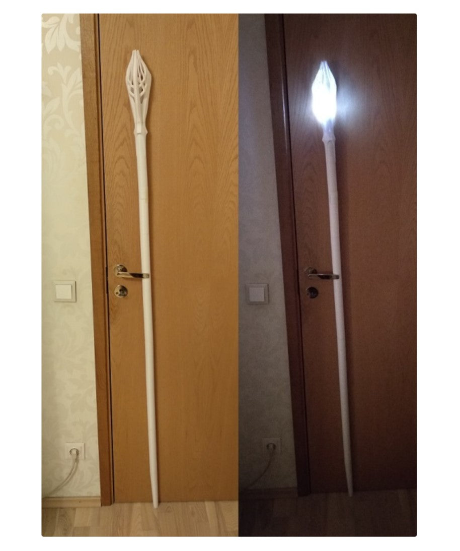 Der weiße Stab des Magiers Gandalf mit Licht 150 cm Herr der Ringe (Riesengröße)