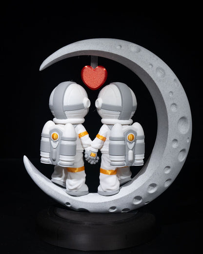 Schreibtischdekoration mit Astronauten- und Mondmotiv