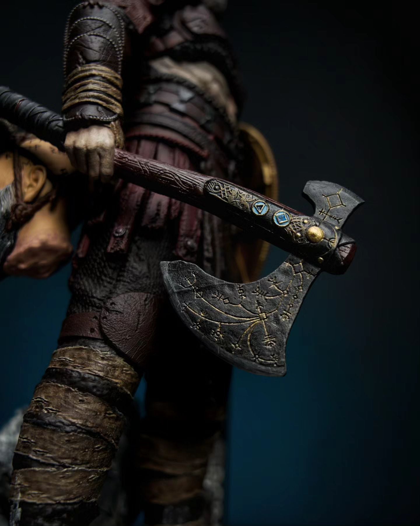 God of War Kratos und Mimir Nordische Ära Bemalte Figur 35 CM (MEGA GRÖSSE)