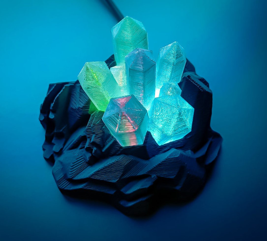 Crystal Bedside Night Light LED RGB Plug-in Large Size (20 cm Diameter)