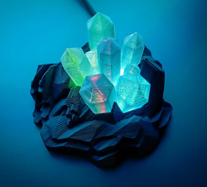 Kristall-Nachttischlampe LED RGB mit Stecker, groß (20 cm Durchmesser)
