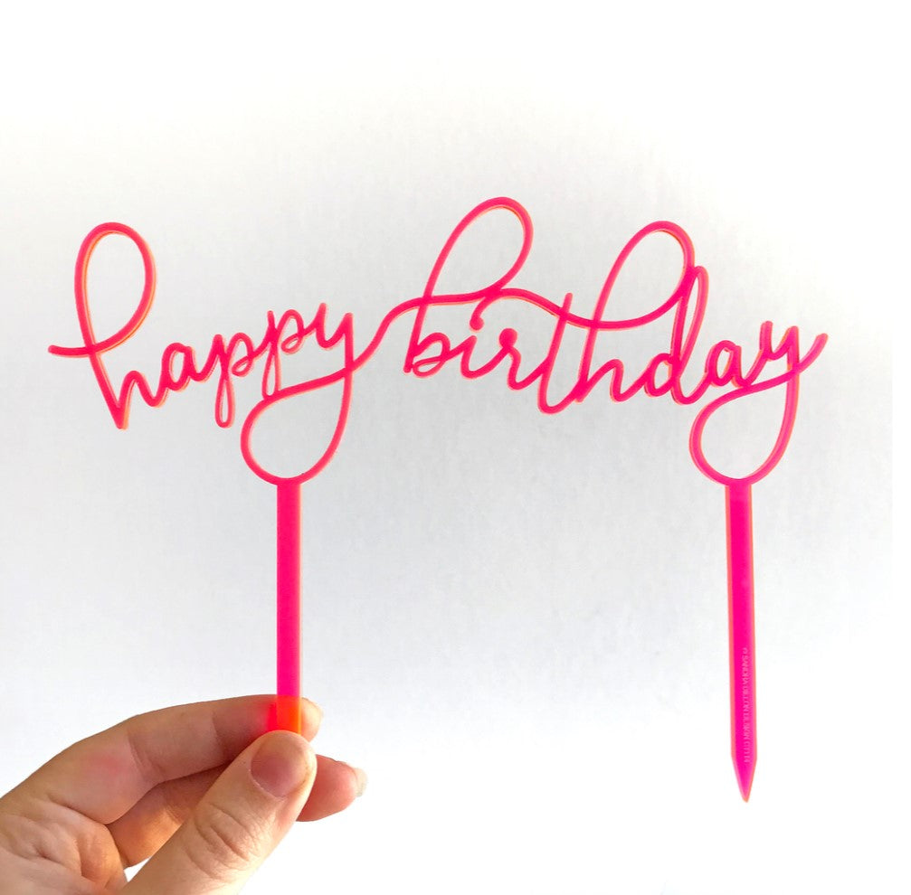 Wiederverwendbarer Happy Birthday Kuchenaufsatz Kuchentopper