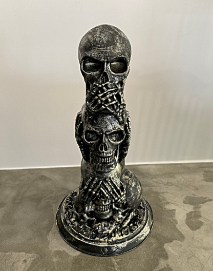 Nichts Sehen Nichts Hören Nichts Sagen Totenkopf Skulptur 20 cm