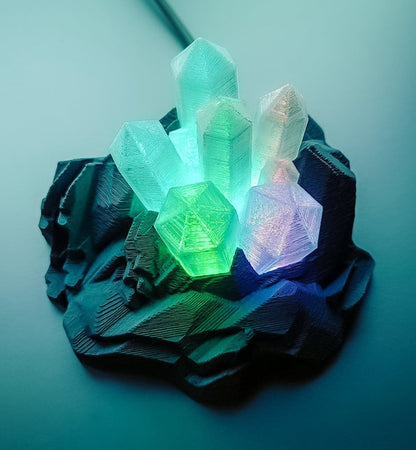 Kristall-Nachttischlampe LED RGB mit Stecker, groß (20 cm Durchmesser)