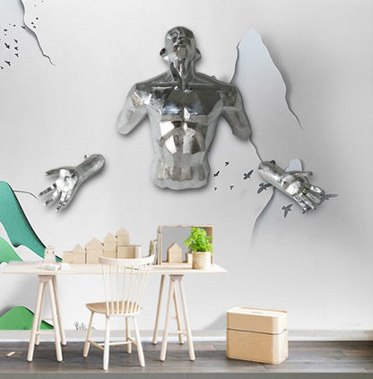 Moderne Adam Wanddekoration Skulptur Engel Mann Wand (Giga Riesenformat)