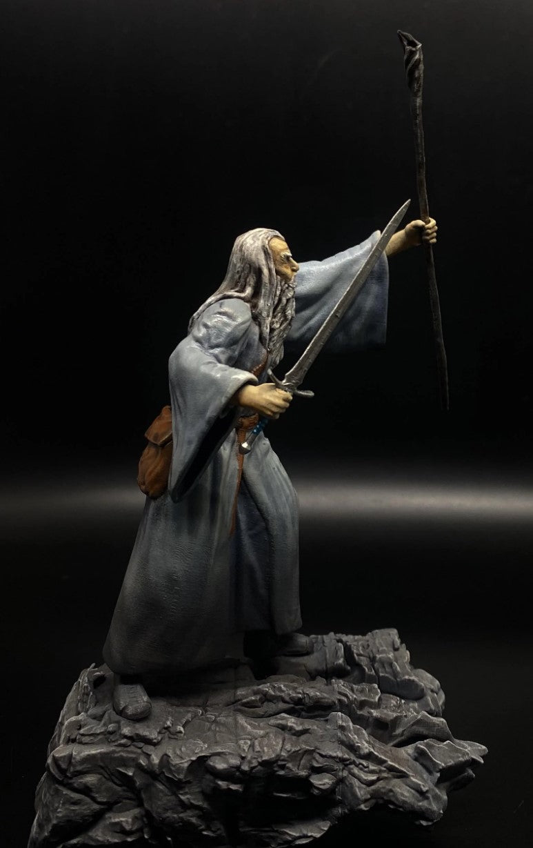 Grauer Gandalf Balrog Kampf Bemalte Figur Herr der Ringe LotR 20 cm (Riesengröße)