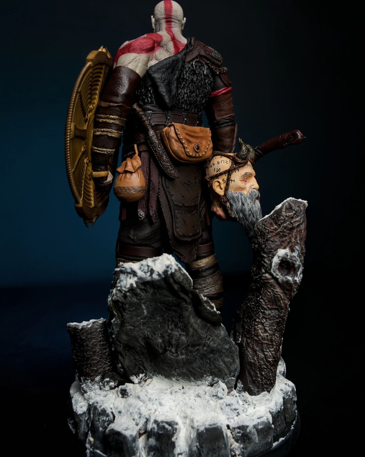 God of War Kratos und Mimir Nordische Ära Bemalte Figur 35 CM (MEGA GRÖSSE)