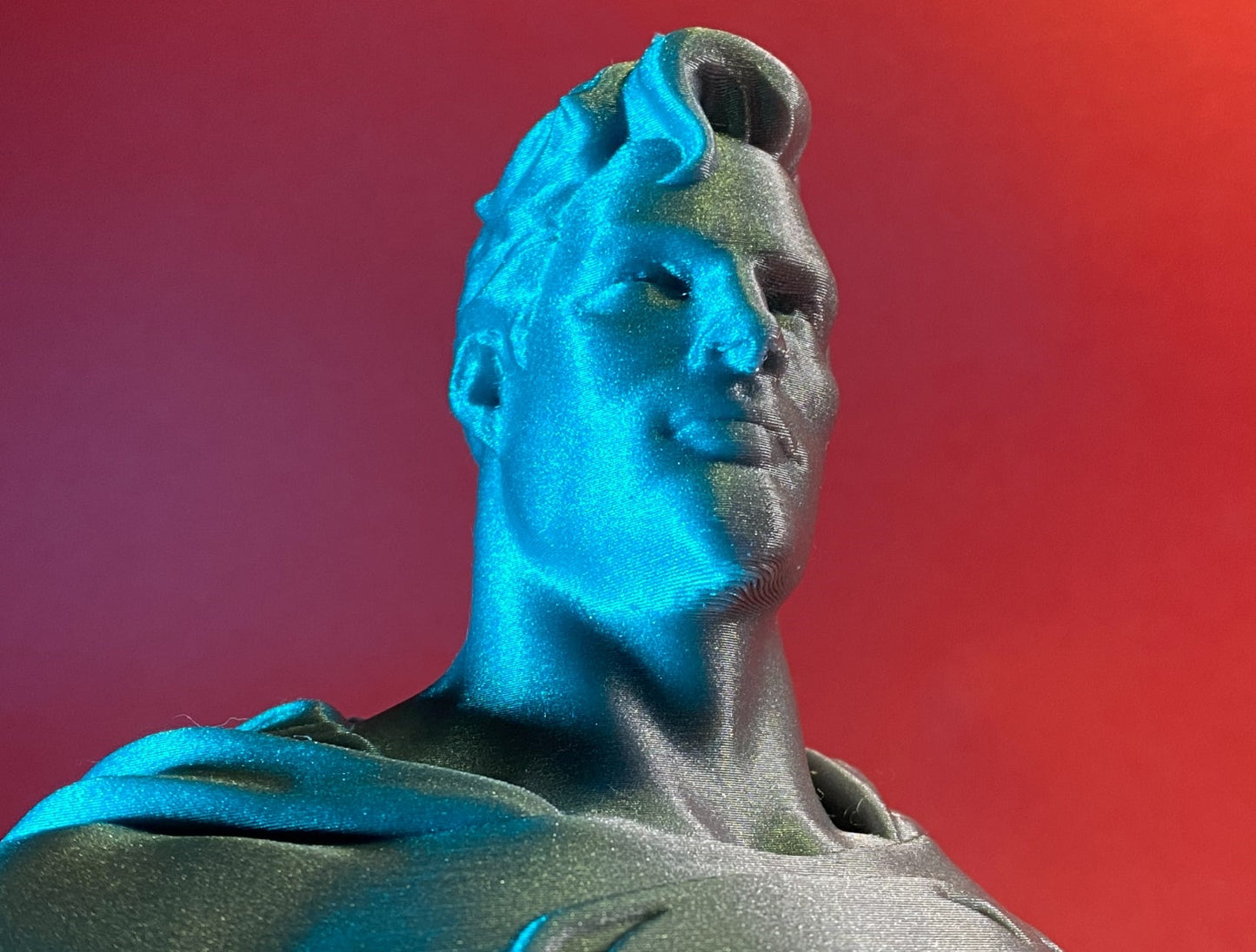 Superman Büste „Man of Steel“ Figur silberfarben lackiert 10 cm