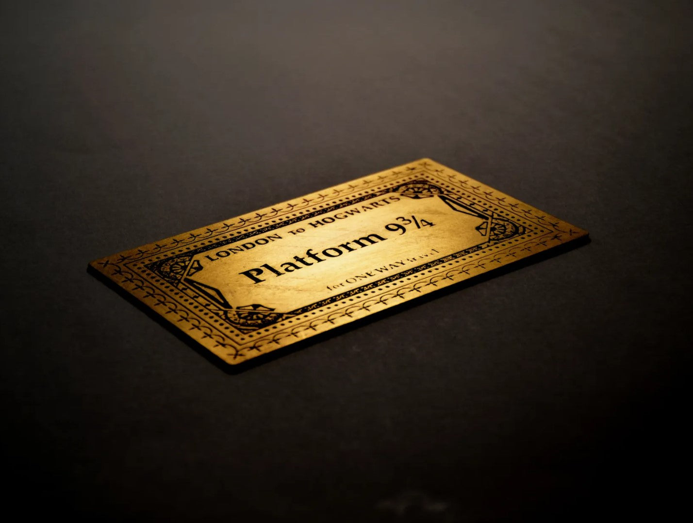 Goldenes Hogwarts-Ticket Bahnsteig 9 3/4 Harry Potter