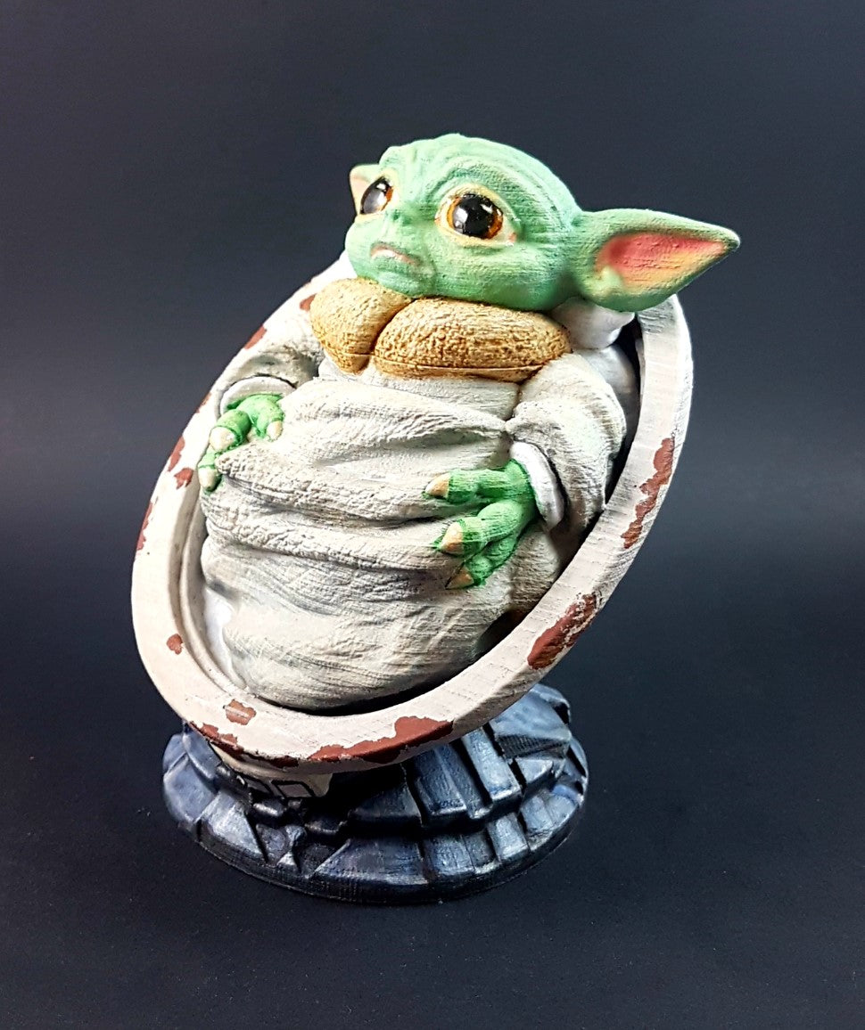 Baby Yoda in Windel Bemalte Büste 12 cm