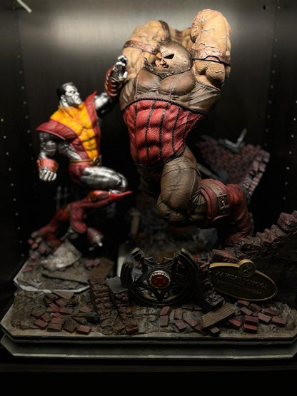 Juggernaut vs Colossus Custom Statue Diorama Bemalte Figur 30cm MEGA GROSS