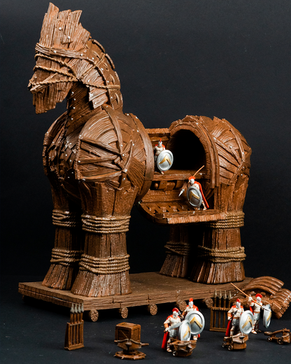 Militärisches Trojanisches Pferd Deko Figur 25 Cm Groß