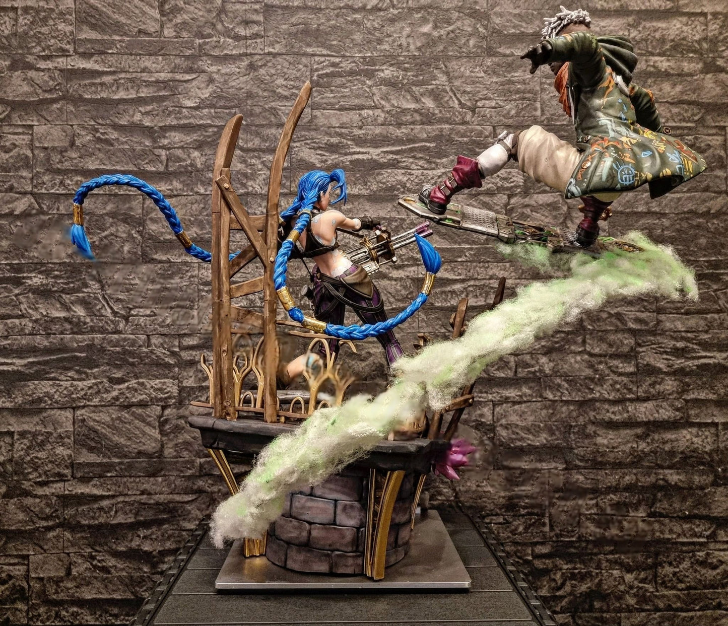 Arcane Jinx und Ekko Firelights Umstrittener Kampf 8K Diorama 30 CM (RIESIGE GRÖSSE)
