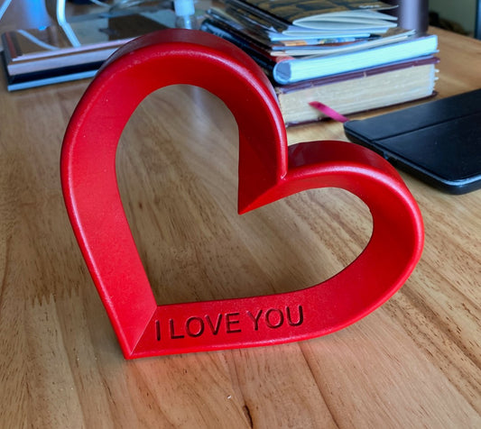 I Love You Yazılı Kalp Biblo Dekor 25 Cm (Büyük Boy)