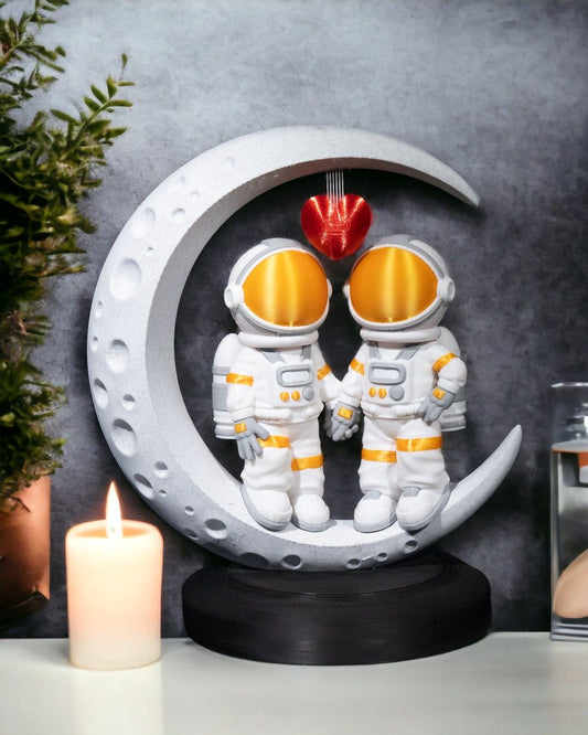 Astronot ve Ay  Figürlü Masaüstü Dekoru