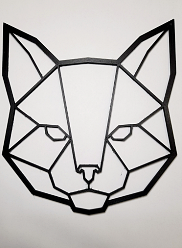 Geometrik Kedi Yüzü Duvar Dekoru 30 Cm