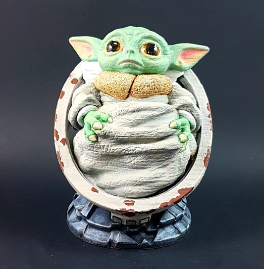 Bebek Yoda Kundakta Boyalı Büst 12 Cm