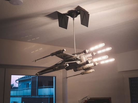 Star Wars X Wing Uzay Gemisi Dekor Futuristic Avize (Ampül Dahil 120 Cm Boy)