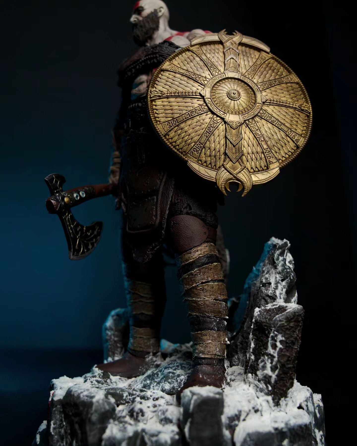 God of War Kratos und Mimir Nordische Ära Bemalte Figur 35 CM (MEGA GRÖSSE)
