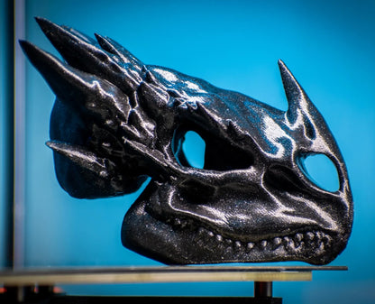 Drachenkopf Drachenschädel Dekofigur 25 cm Breite (Große Ausführung)