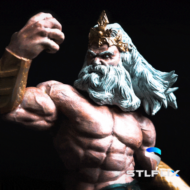 Griechischer Meeresgott Poseidon 25 cm große Figur