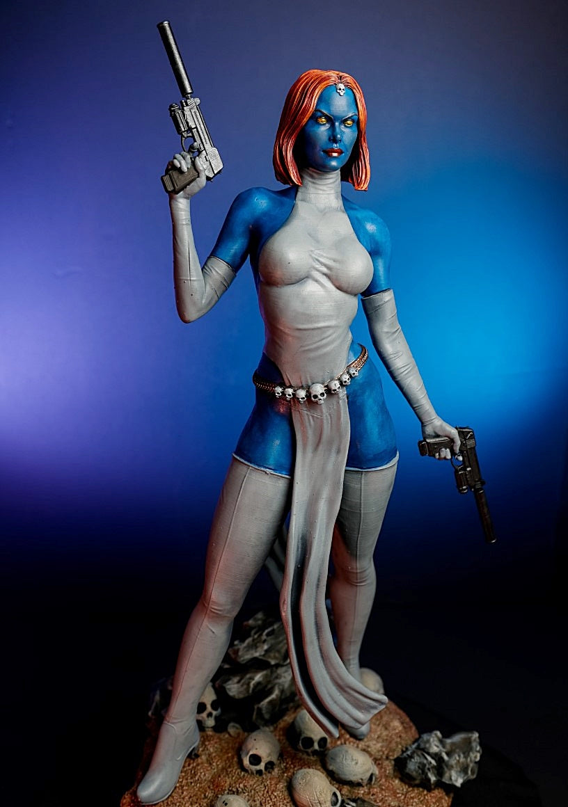 Mystique X-Men Doppelpistolen Lackierte Figur 25 cm (Riesenformat)