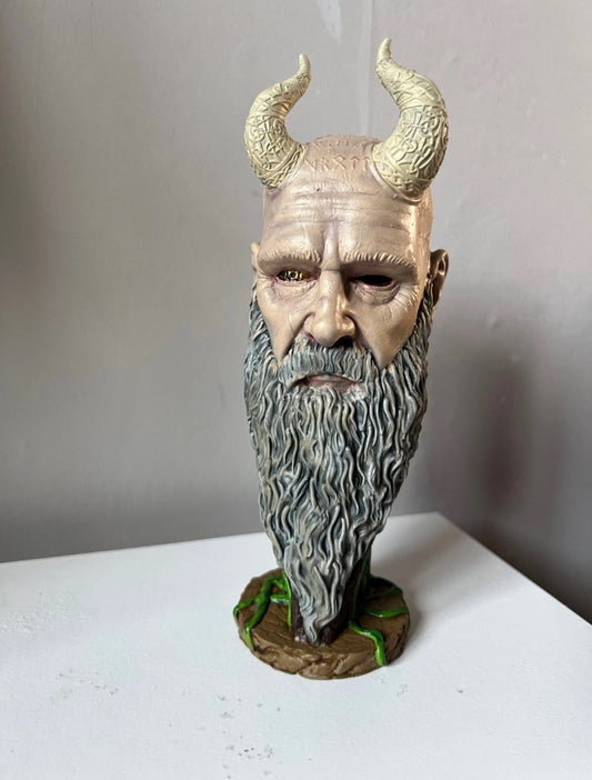 Mimir God Of War Boyalı Büst 40 cm